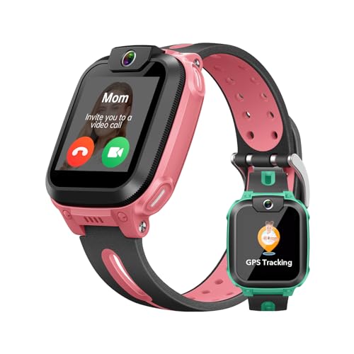 imoo Z1, Kinder Smartwatch mit GPS, Smartwatch Kinder mit GPS und Telefon, Kids Smart Watch mit Langanhaltender Video & Phone Call, IPX8 Wasserdicht (Rosa)