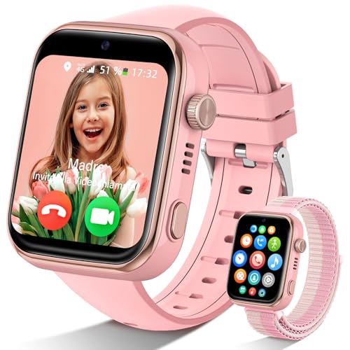 AKUMAKA 4G Smartwatch Kinder Rosa IP68